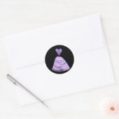Paarse Rozen bloemblaadje bruidsmeisje jurk - Hart Ronde Sticker (Envelop)