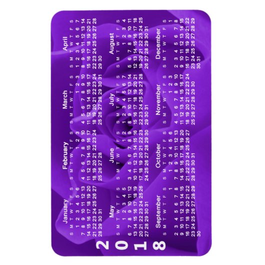Paarse Rozen bloemblaadjes 2018 Kalender Magneet (Verticaal)
