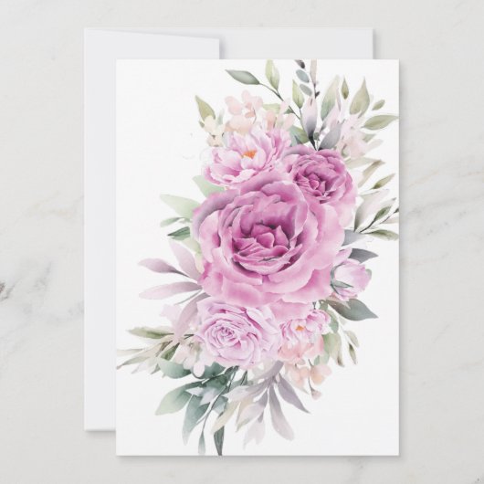 Paarse Rozen Bloemen 20e Verjaardag Kaart (Achterkant)