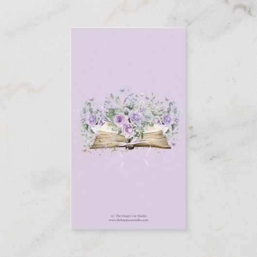Paarse Rozen Bloemen Nieuw Chapter Boek Luier Raff Informatiekaartje (Achterkant)