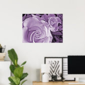 Paarse Rozen ~ Bloemen Poster (Thuiskantoor)