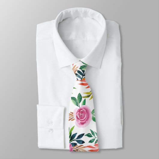 Paarse Rozen bloemen Stropdas (Gebonden)