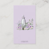 Paarse Rozen Bloemenboek Baby Fles Luier Raffle Informatiekaartje (Achterkant)