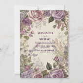  Paarse Rozen bloemenbruiloft Kaart (Voorkant)