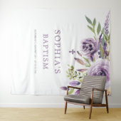 Paarse Rozen bloemendoopwandtapijt Wandkleed (In Situ (horizontaal))