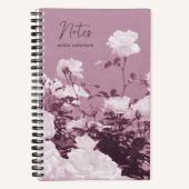 Paarse Rozen Bloementuin Aangepaste Spiraal Notebo Notitieboek (Voorkant)