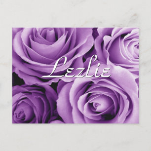 Paarse Rozen Boeket Gift Item voor Haar V2 Briefkaart