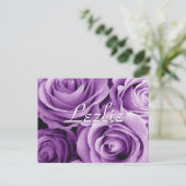Paarse Rozen Boeket Gift Item voor Haar V2 Briefkaart (Staand voorkant)
