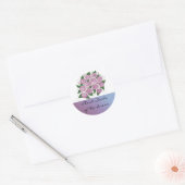 Paarse Rozen Boeket Ronde Sticker (Envelop)