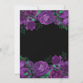 Paarse Rozen Border Floral Sweet Sixteen Kaart (Achterkant)