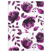 Paarse Rozen Botanische Glam Floral gepersonalisee Klembord (Achterkant)