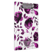 Paarse Rozen Botanische Glam Floral gepersonalisee Klembord (Rechts)