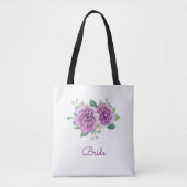 Paarse Rozen bruids Tote Bag (Voorkant)