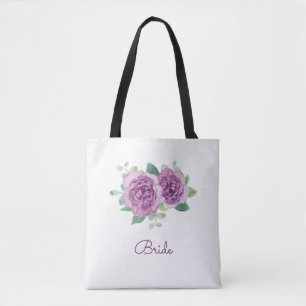 Paarse Rozen bruids Tote Bag