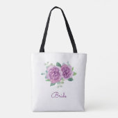 Paarse Rozen bruids Tote Bag (Achterkant)