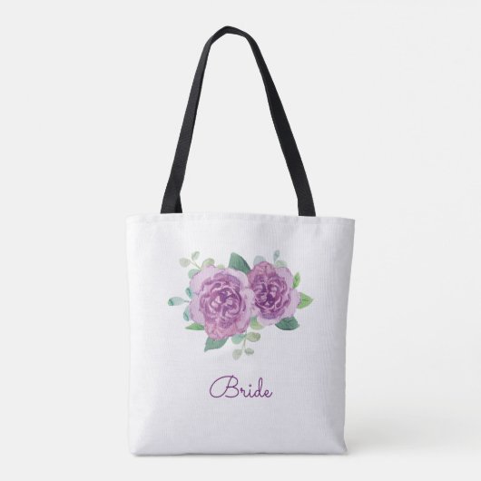Paarse Rozen bruids Tote Bag (Achterkant)