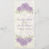  paarse rozen bruiloft ceremonie programmakaart (Voorkant)