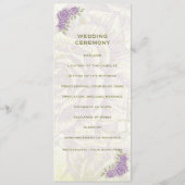 paarse rozen bruiloft ceremonie programmakaart (Achterkant)