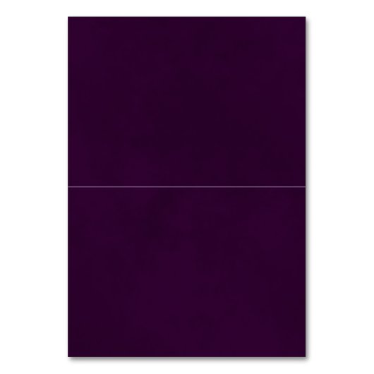 Paarse Rozen Bruiloft DIY Vouw Plaats Kaart w / Ma (Achterkant)