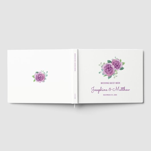 Paarse Rozen bruiloft Gastenboek (Volledig)