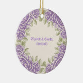  paarse rozen bruiloft keramisch ornament (Rechts)