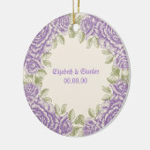  paarse rozen bruiloft keramisch ornament (Links)
