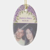  paarse rozen bruiloft keramisch ornament (Rechts)