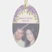  paarse rozen bruiloft keramisch ornament (Links)