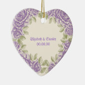  paarse rozen bruiloft keramisch ornament (Rechts)