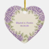 paarse rozen bruiloft keramisch ornament (Voorkant)