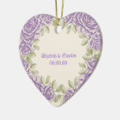  paarse rozen bruiloft keramisch ornament (Links)