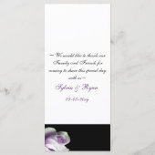 paarse rozen bruiloft menu (Achterkant)