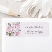 Paarse Rozen bruiloft retour adres label (Insitu)