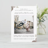 Paarse Rozen bruiloft Verloving foto uitnodiging (Staand voorkant)