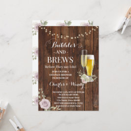 Paarse Rozen Bubble & Brews Couples Shower Kaart