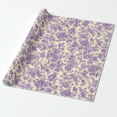 Paarse Rozen Cadeaupapier (Uitgerold)