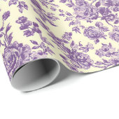 Paarse Rozen Cadeaupapier (Rol Hoek)