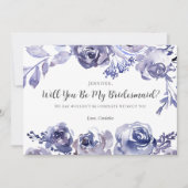Paarse Rozen Chic Floral zal je mijn Bridesmaid zi Kaart (Voorkant)