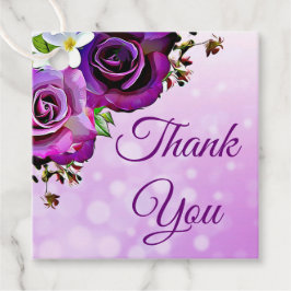 Paarse Rozen Dank Je Bedankjes Labels