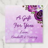 Paarse Rozen Dank Je Bedankjes Labels (Achterkant)