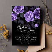 Paarse Rozen Dark Moody Floral Gothic Wedding Save The Date
