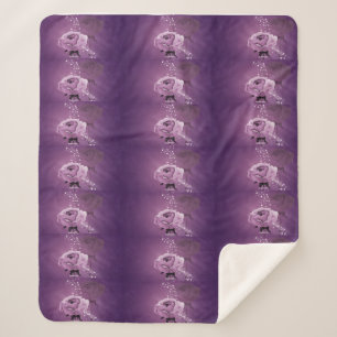 Paarse rozen deken. sherpa deken