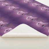 Paarse rozen deken. sherpa deken (3/4)