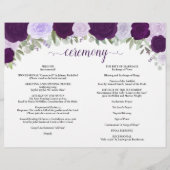 Paarse Rozen DIY Vouw Katholiek Trouwprogramma (Achterkant)