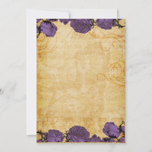  Paarse Rozen Eiffeltoren Quinceañera Kaart (Achterkant)