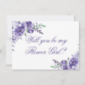 Paarse Rozen | Elegant Bruidsfeestvoorstel Kaart (Voorkant)