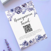 Paarse Rozen Elegant Floral Wedding Honeymoon Fond Informatiekaartje