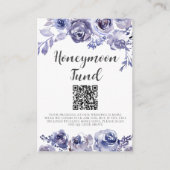 Paarse Rozen Elegant Floral Wedding Honeymoon Fond Informatiekaartje (Voorkant)