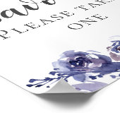 Paarse Rozen Elegant Floral Winter Weddenschappen Poster (Hoek)