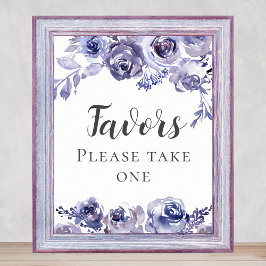 Paarse Rozen Elegant Floral Winter Weddenschappen Poster